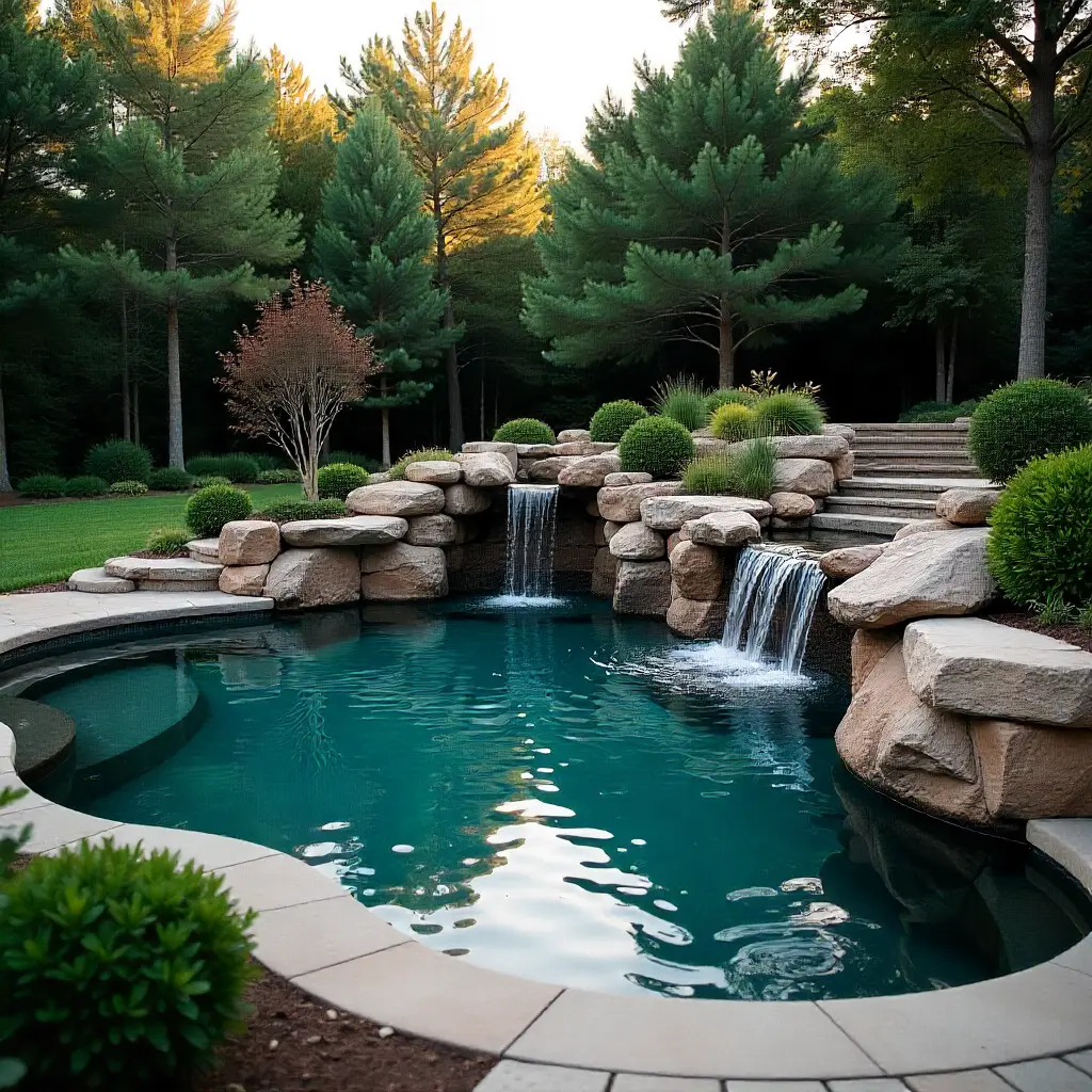Premium landscape design with water features